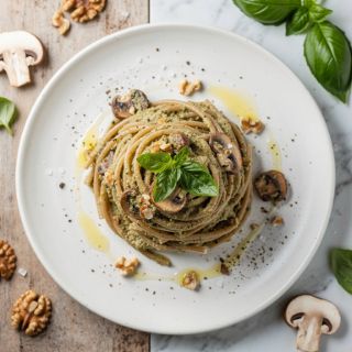 Linguine with Mushroom Pesto