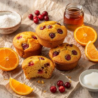 Orange Cranberry Coconut Flour Muffins (Paleo)