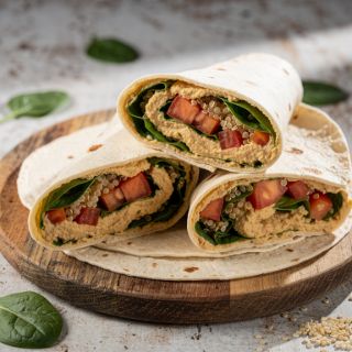 Quick Hummus and Quinoa Wraps