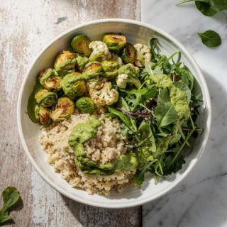 Quinoa Bowls with Creamy Pesto Dressing