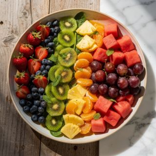 Rainbow Fruit Salad Platter with Citrus Drizzle