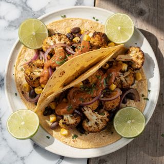 Red Onion and Charred Cauliflower Tacos