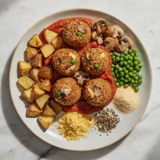 Sicilian Rice Balls with Mushrooms and Peas