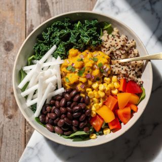 Southwest Salad Bowls with Quick Mango Salsa