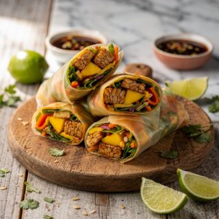 Spicy Tempeh Mango Spring Rolls