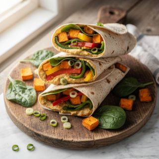 Sweet Potato and Veggie Wraps