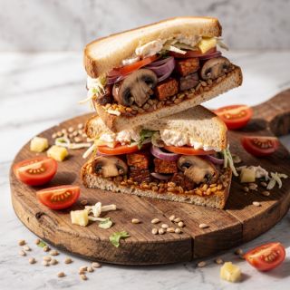 Tempeh BBQ Sandwiches with Pineapple Slaw