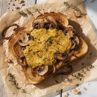 Vegan Welsh Rarebit with Mushrooms
