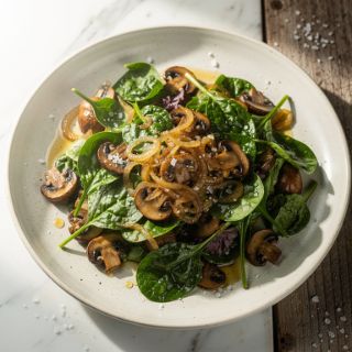 Warm Mushroom & Spinach Salad