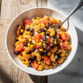 Zesty Macaroni with Black Beans and Corn