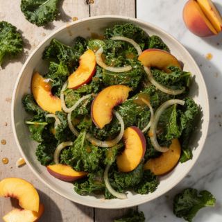 Kale Salad with Peach Vinaigrette