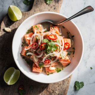 Wild Salmon Ceviche with Coriander & Lime