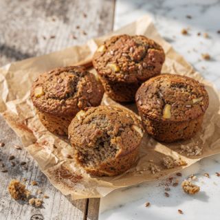 Flax-Buckwheat-Apple Muffins