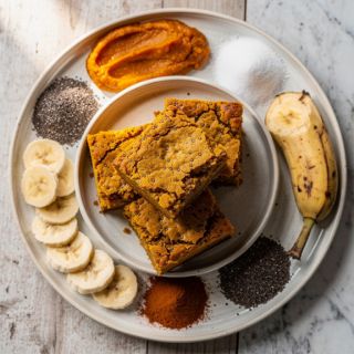 Flourless Pumpkin Chia Seed Blondies