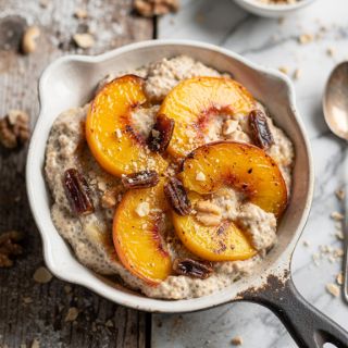 Roasted Peach and Ginger Chia Pudding