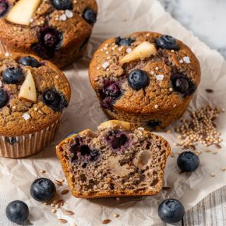 Blueberry Pear Buckwheat Muffins